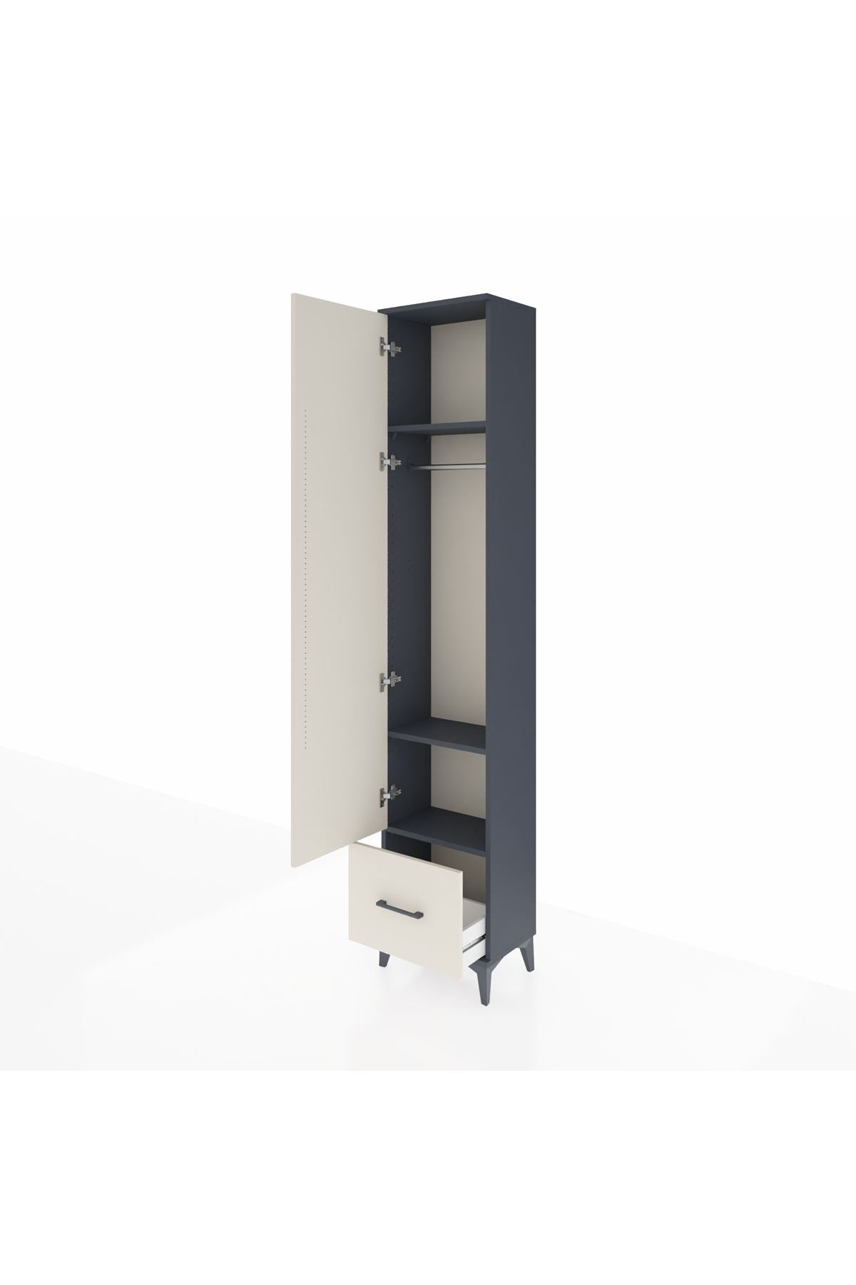 Arges Dolap 3 Raflı Tek Çekmeceli Tek Askılı 44x30x221 - S28M010V4A