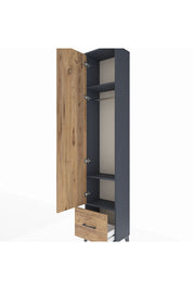 Arges Dolap 3 Raflı Tek Çekmeceli Tek Askılı 44x30x221 - S28M010V6A