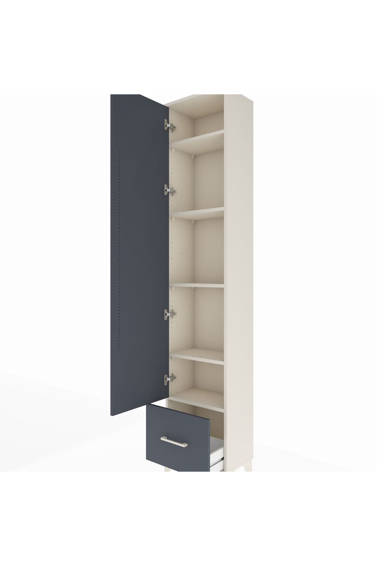Arges Dolap 5 Raflı Tek Çekmeceli Tek Kapaklı 44x30x221 - S28M011V2A