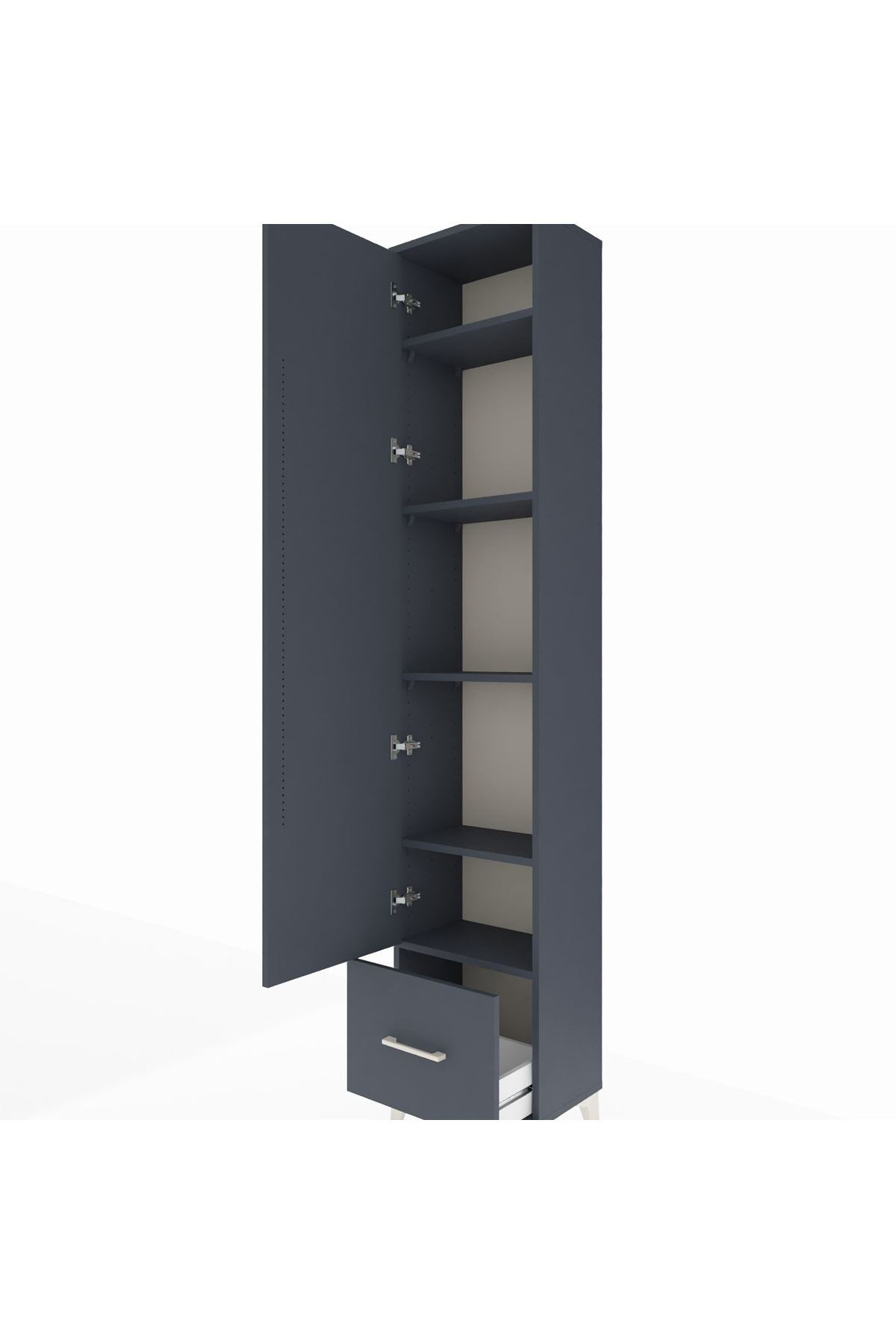 Arges Dolap 5 Raflı Tek Çekmeceli Tek Kapaklı 44x30x221 - S28M011V5A
