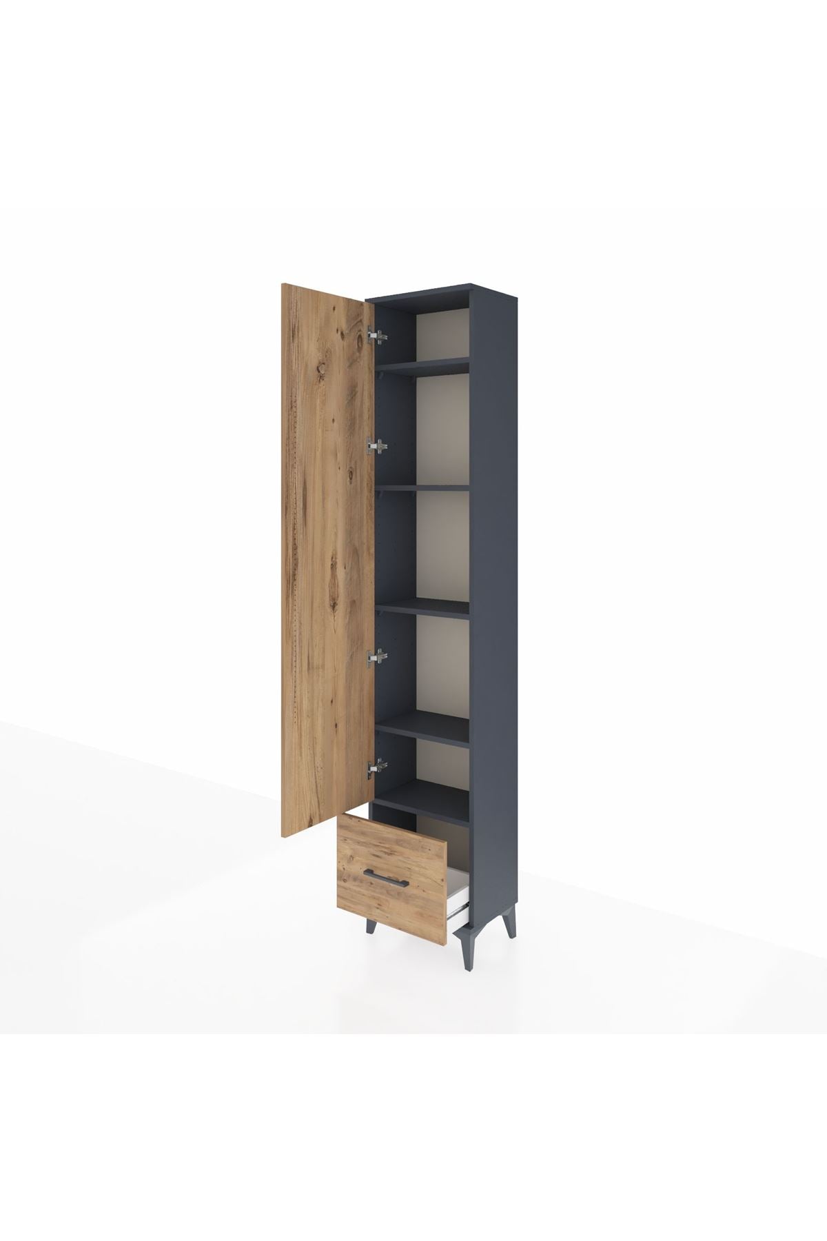 Arges Dolap 5 Raflı Tek Çekmeceli Tek Kapaklı 44x30x221 - S28M011V6A