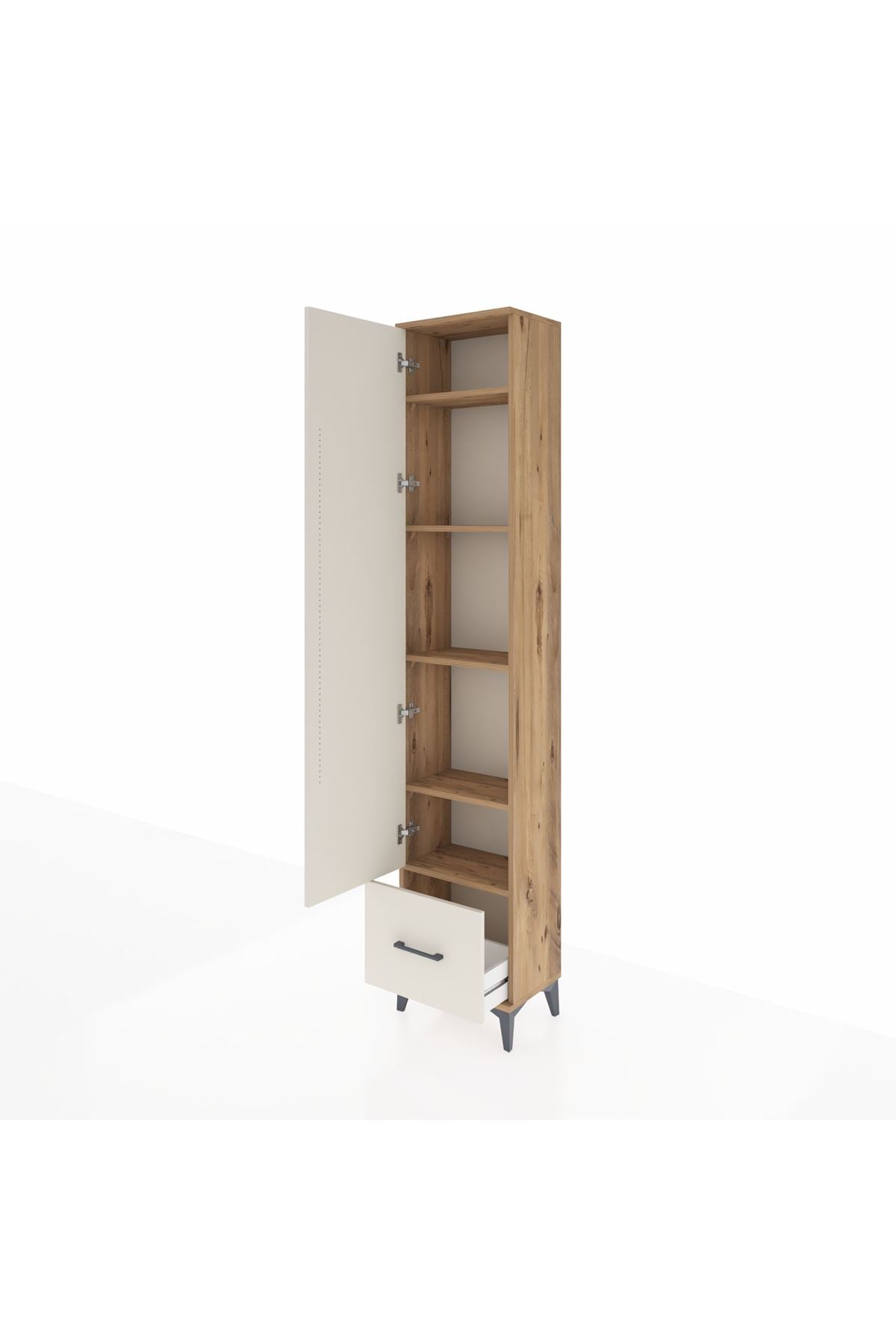 Arges Dolap 5 Raflı Tek Çekmeceli Tek Kapaklı 44x30x221 - S28M011V7A