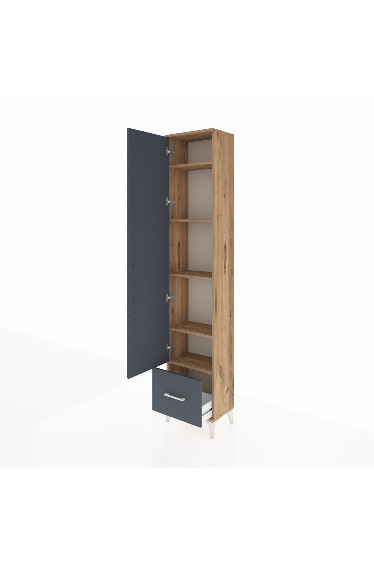 Arges Dolap 5 Raflı Tek Çekmeceli Tek Kapaklı 44x30x221 - S28M011V8A
