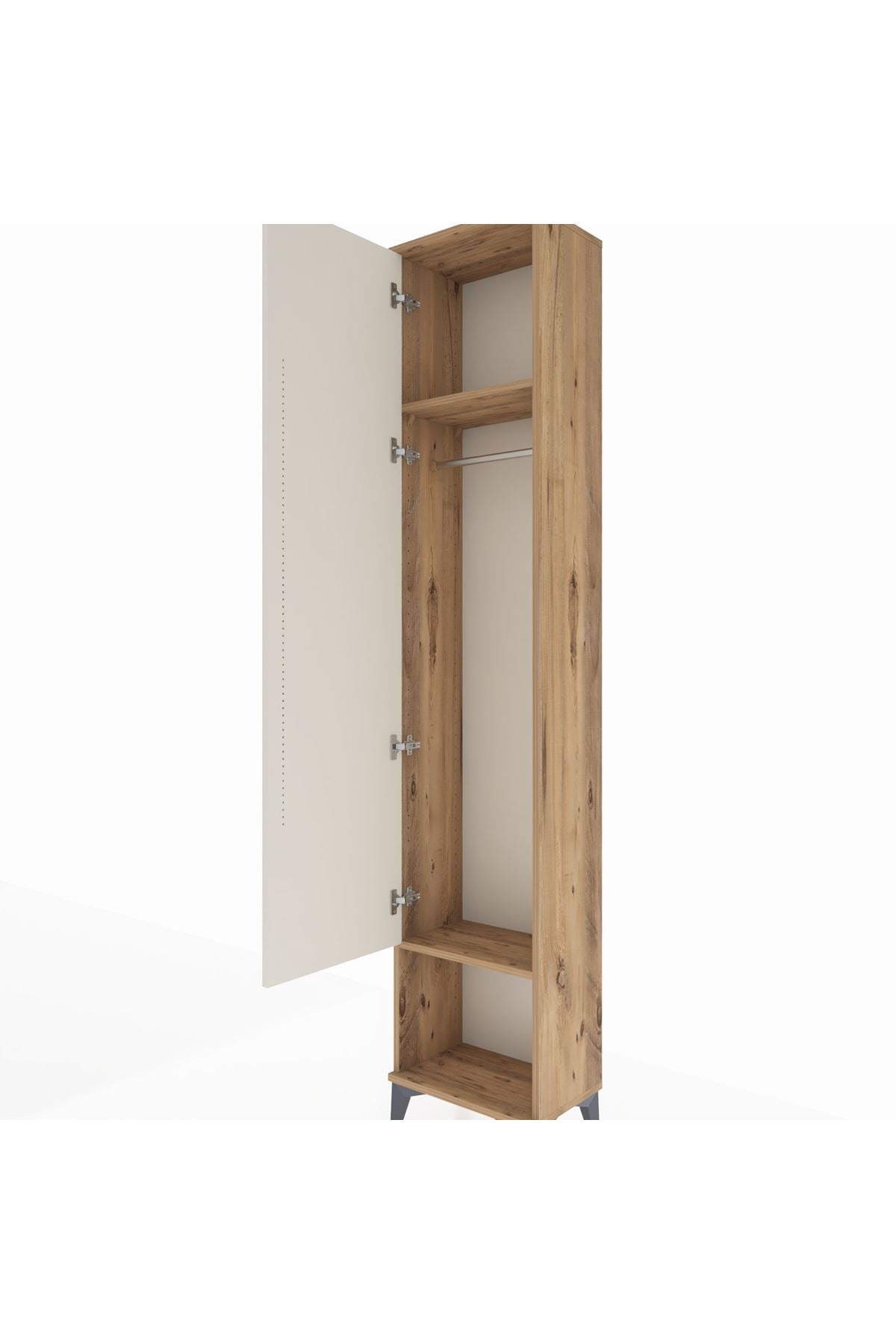 Arges Dolap 2 Raflı Tek Kapaklı Tek Askılı 44x30x221 - S28M013V7A