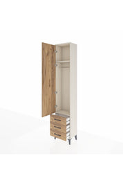 Arges Dolap 2 Raflı 3 Çekmeceli Tek Askılı 44x30x221 - S28M015V3A