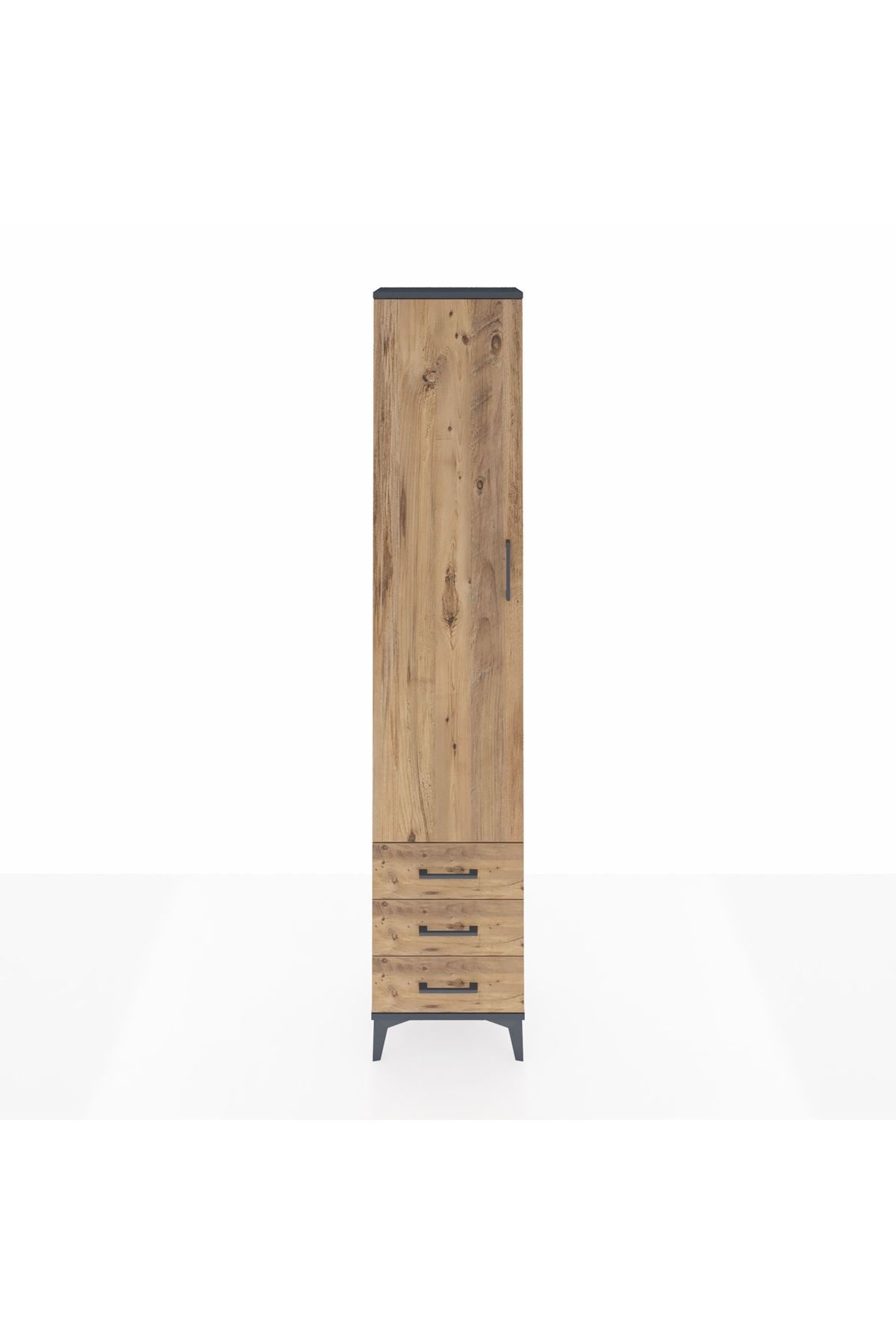 Arges Dolap 2 Raflı 3 Çekmeceli Tek Askılı 44x30x221 - S28M015V6A