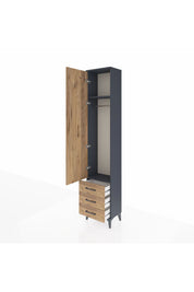 Arges Dolap 2 Raflı 3 Çekmeceli Tek Askılı 44x30x221 - S28M015V6A