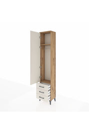 Arges Dolap 2 Raflı 3 Çekmeceli Tek Askılı 44x30x221 - S28M015V7A