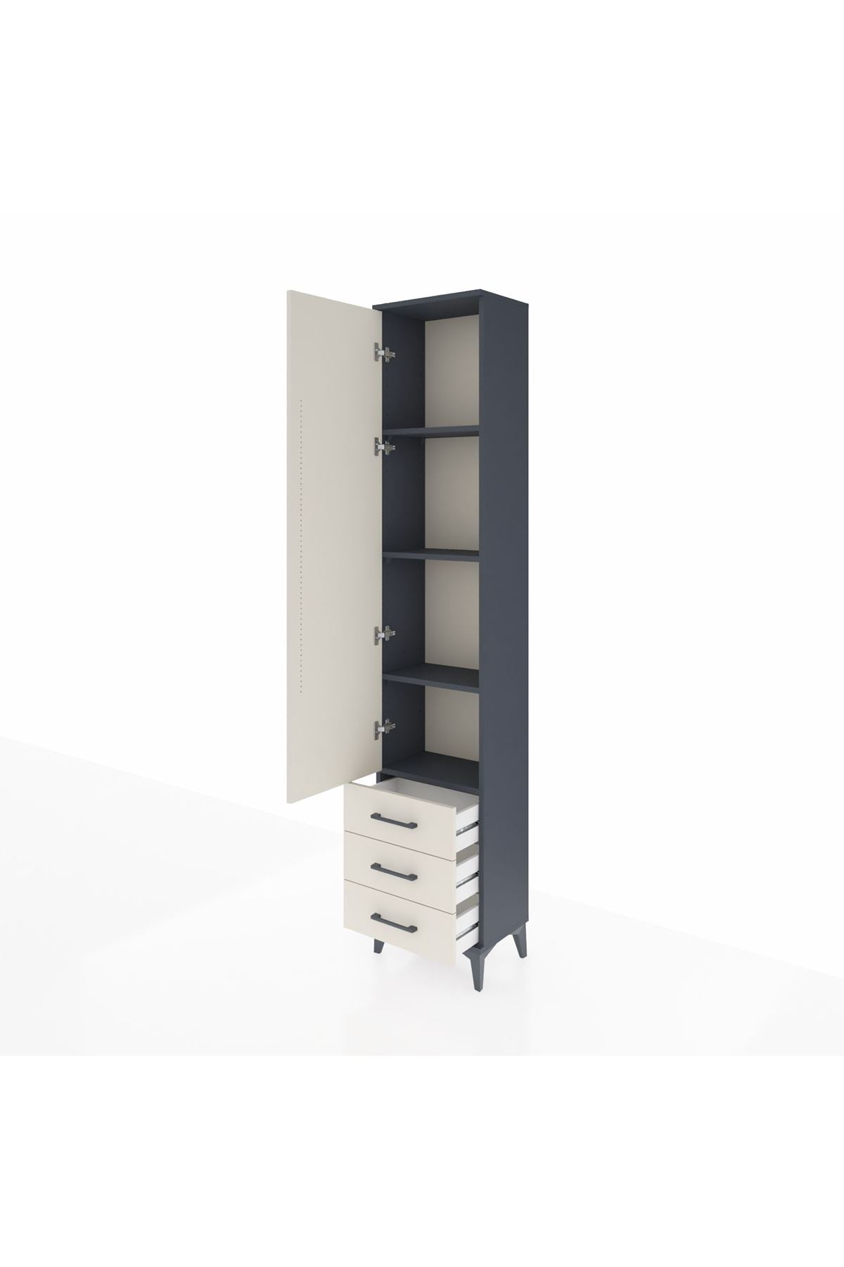 Arges Dolap 4 Raflı 3 Çekmeceli Tek Kapaklı 44x30x221 - S28M016V4A