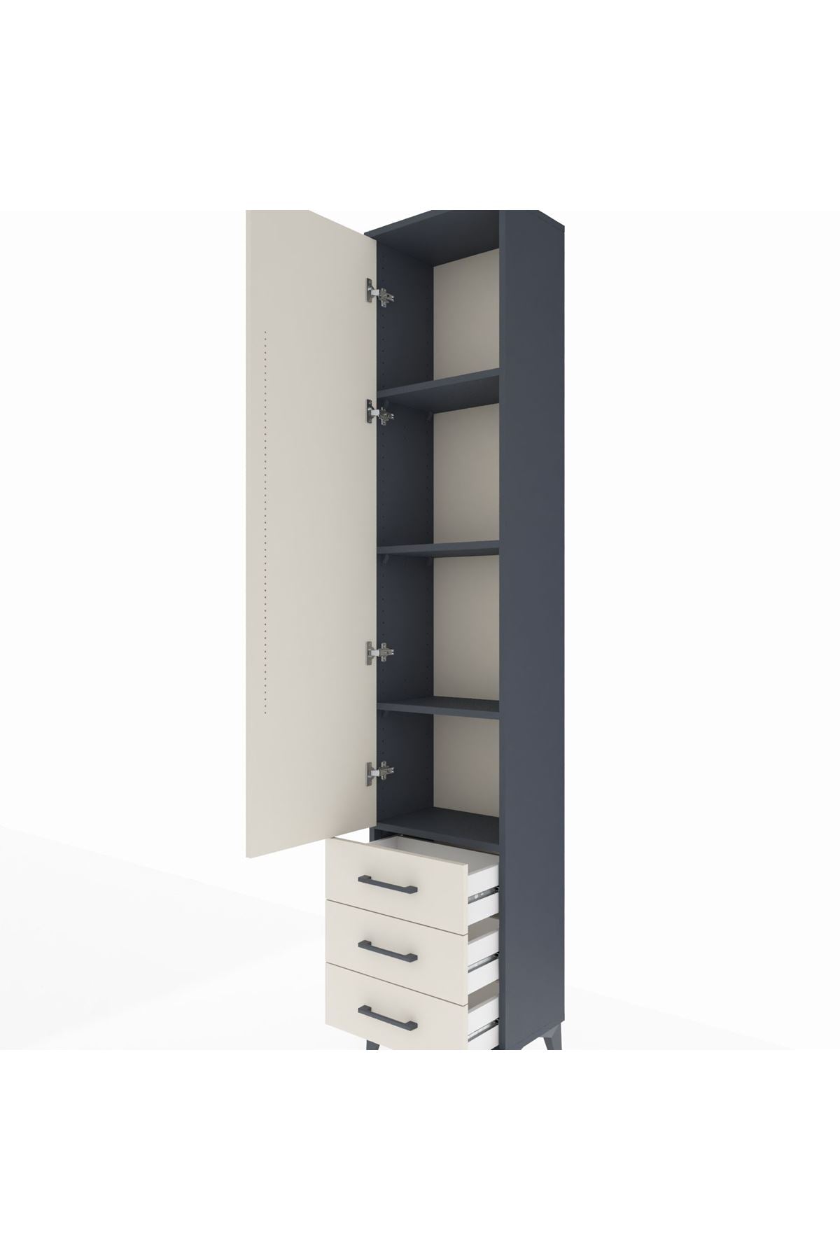 Arges Dolap 4 Raflı 3 Çekmeceli Tek Kapaklı 44x30x221 - S28M016V4A