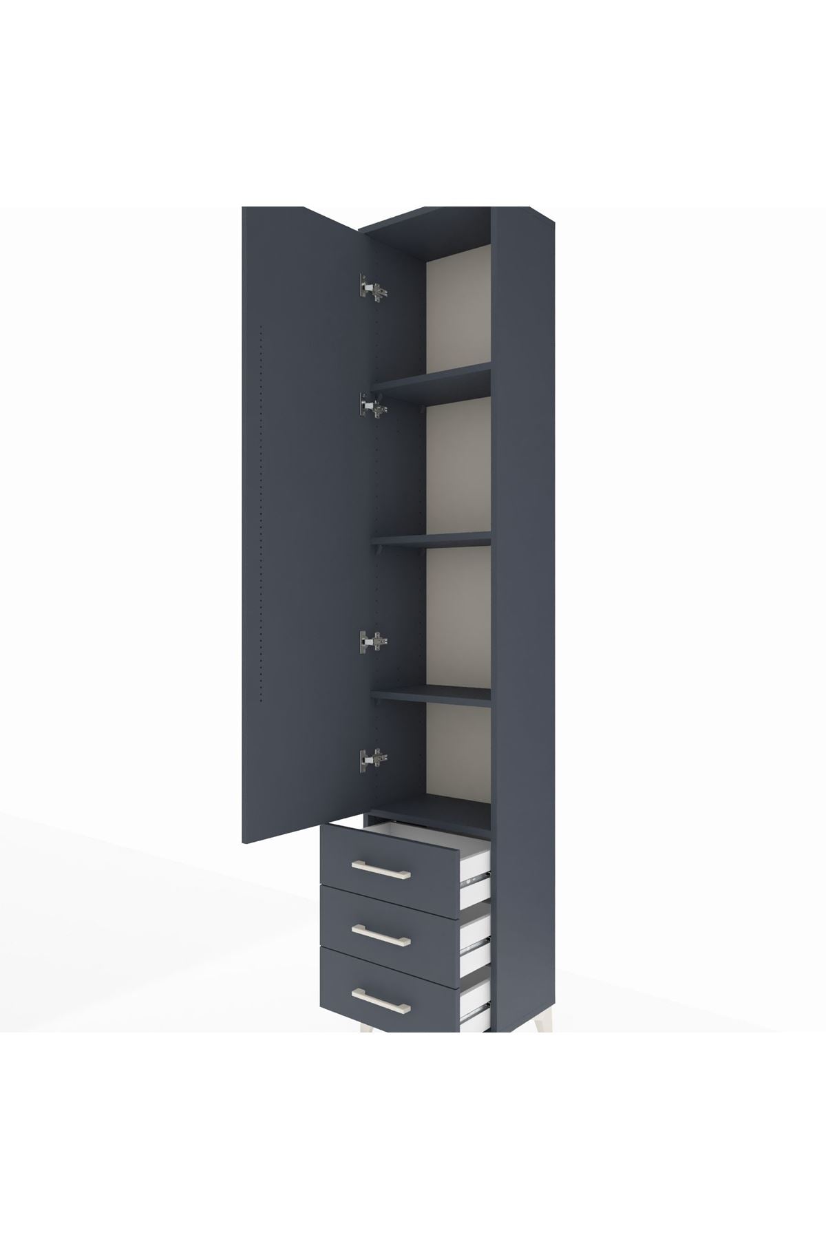 Arges Dolap 4 Raflı 3 Çekmeceli Tek Kapaklı 44x30x221 - S28M016V5A