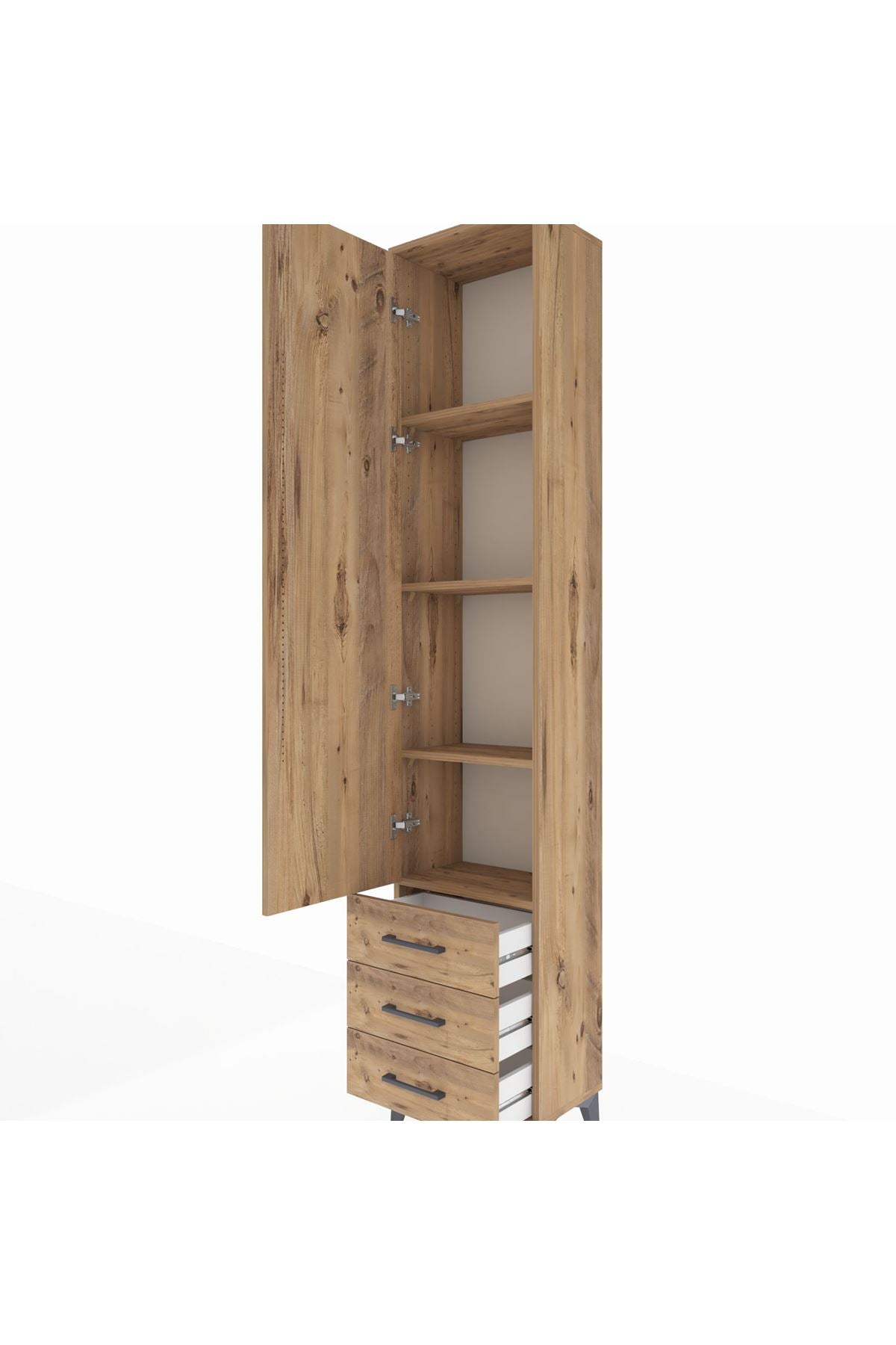 Arges Dolap 4 Raflı 3 Çekmeceli Tek Kapaklı 44x30x221 - S28M016V9A