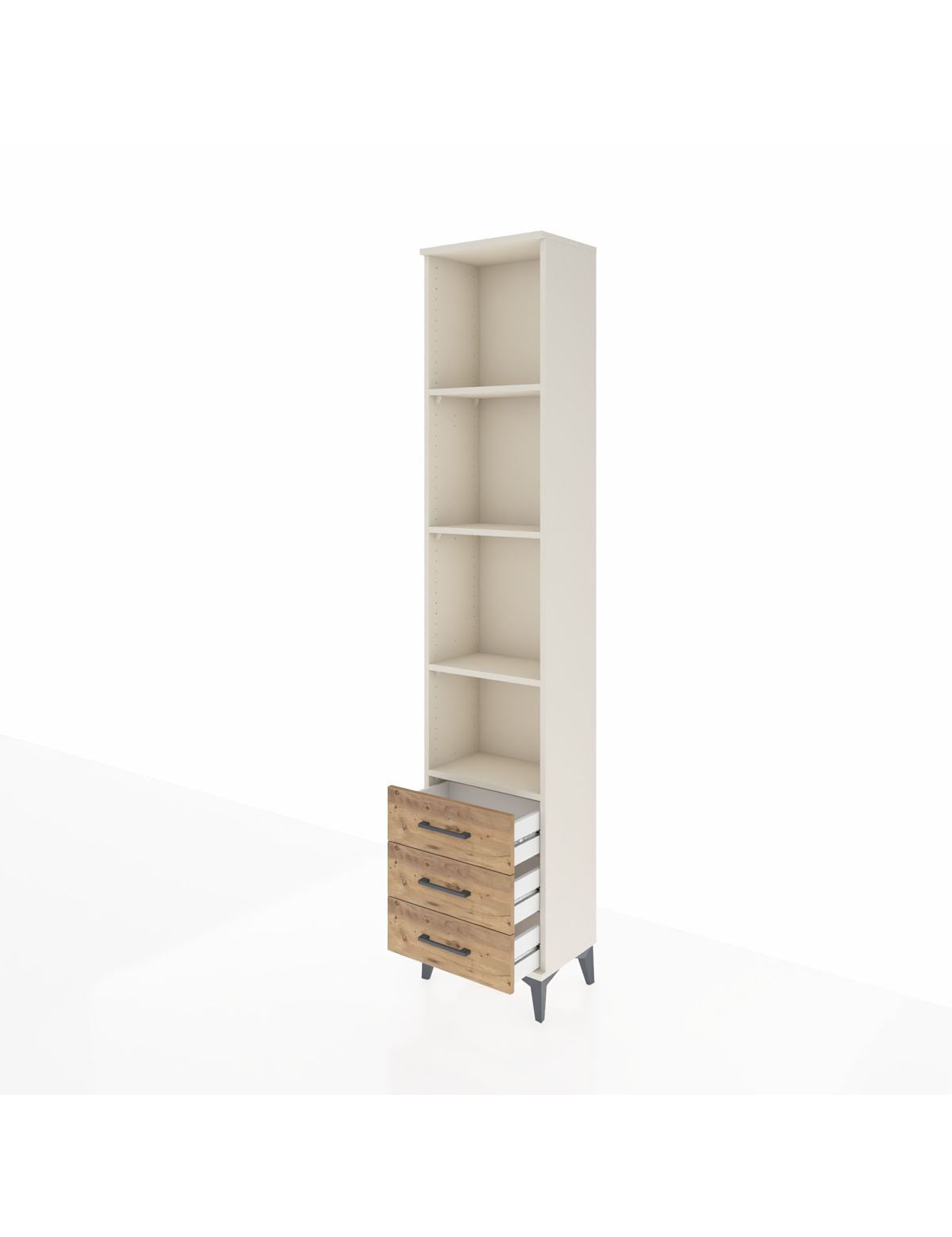 Arges Dolap 4 Raflı 3 Çekmeceli 44x30x221 - S28M017V3A