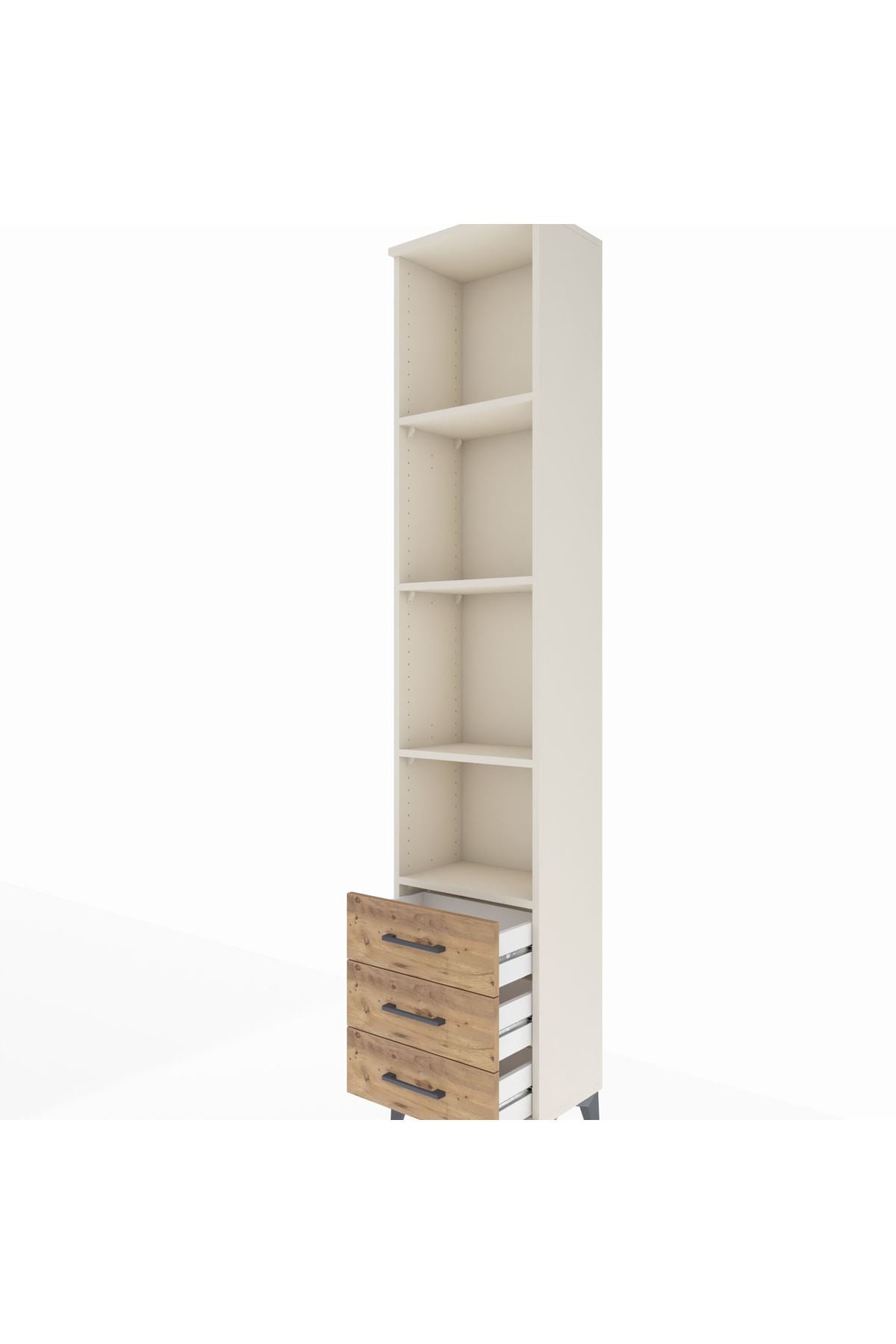 Arges Dolap 4 Raflı 3 Çekmeceli 44x30x221 - S28M017V3A