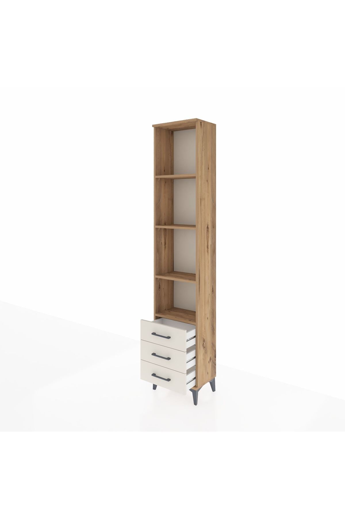 Arges Dolap 4 Raflı 3 Çekmeceli 44x30x221 - S28M017V7A