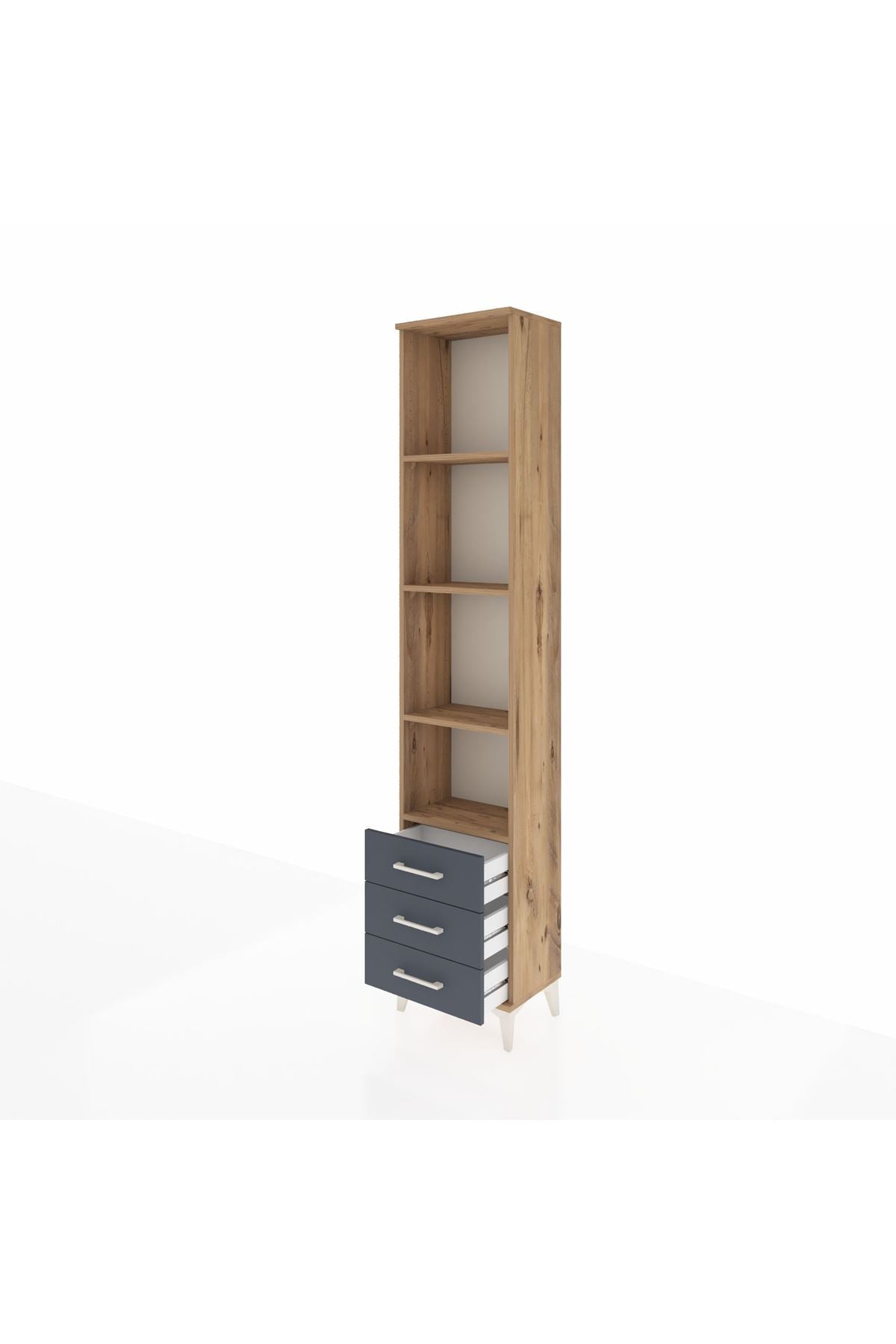 Arges Dolap 4 Raflı 3 Çekmeceli 44x30x221 - S28M017V8A
