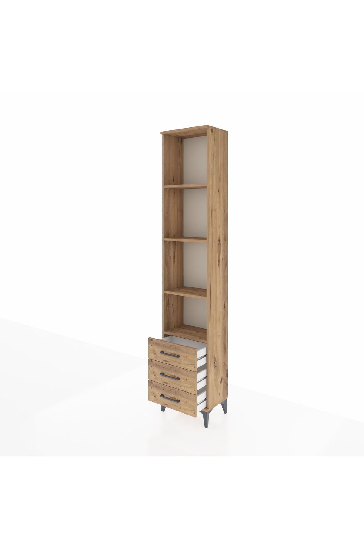 Arges Dolap 4 Raflı 3 Çekmeceli 44x30x221 - S28M017V9A