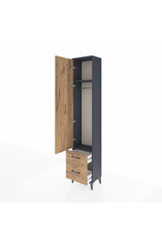 Arges Dolap 2 Raflı 2 Çekmeceli Tek Askılı 44x30x221 - S28M018V6A