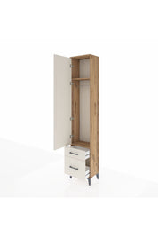 Arges Dolap 2 Raflı 2 Çekmeceli Tek Askılı 44x30x221 - S28M018V7A