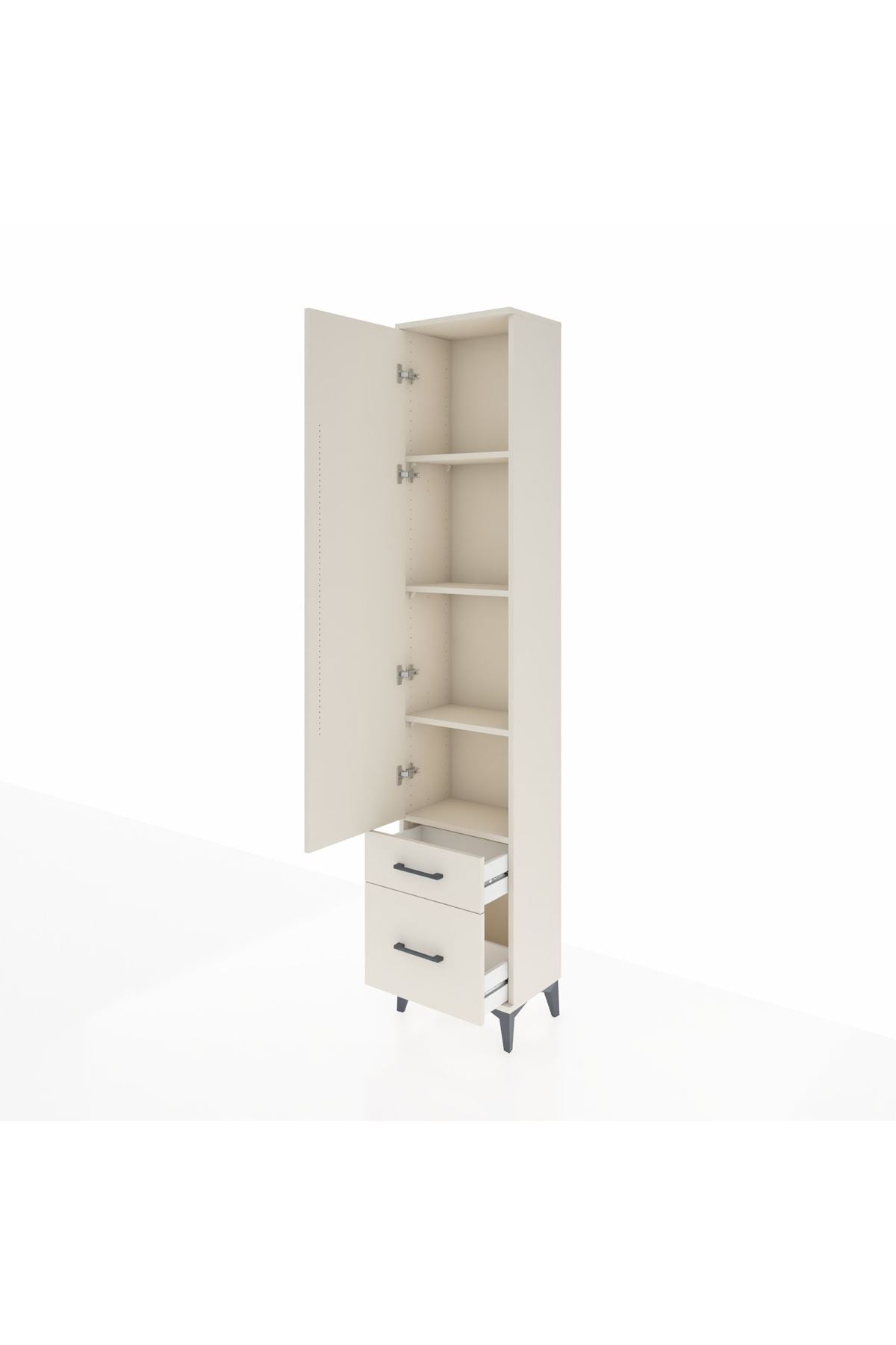 Arges Dolap 4 Raflı 2 Çekmeceli Tek Kapaklı 44x30x221 - S28M019V1A