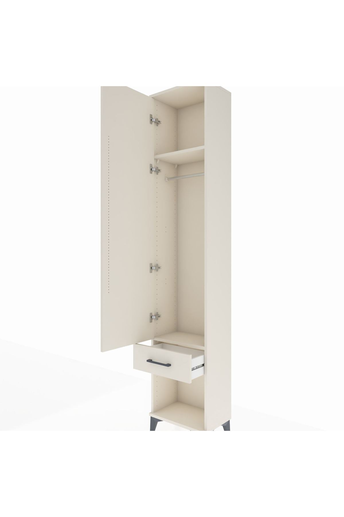 Arges Dolap 2 Raflı Tek Çekmeceli Tek Askılı 44x30x221 - S28M021V1A