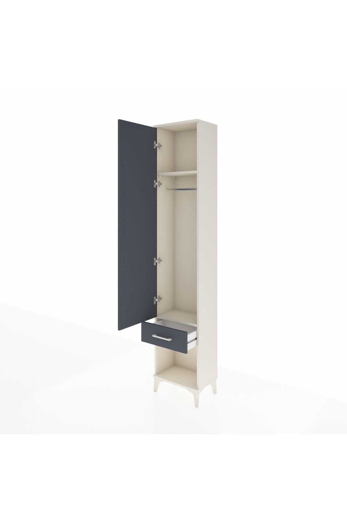 Arges Dolap 2 Raflı Tek Çekmeceli Tek Askılı 44x30x221 - S28M021V2A