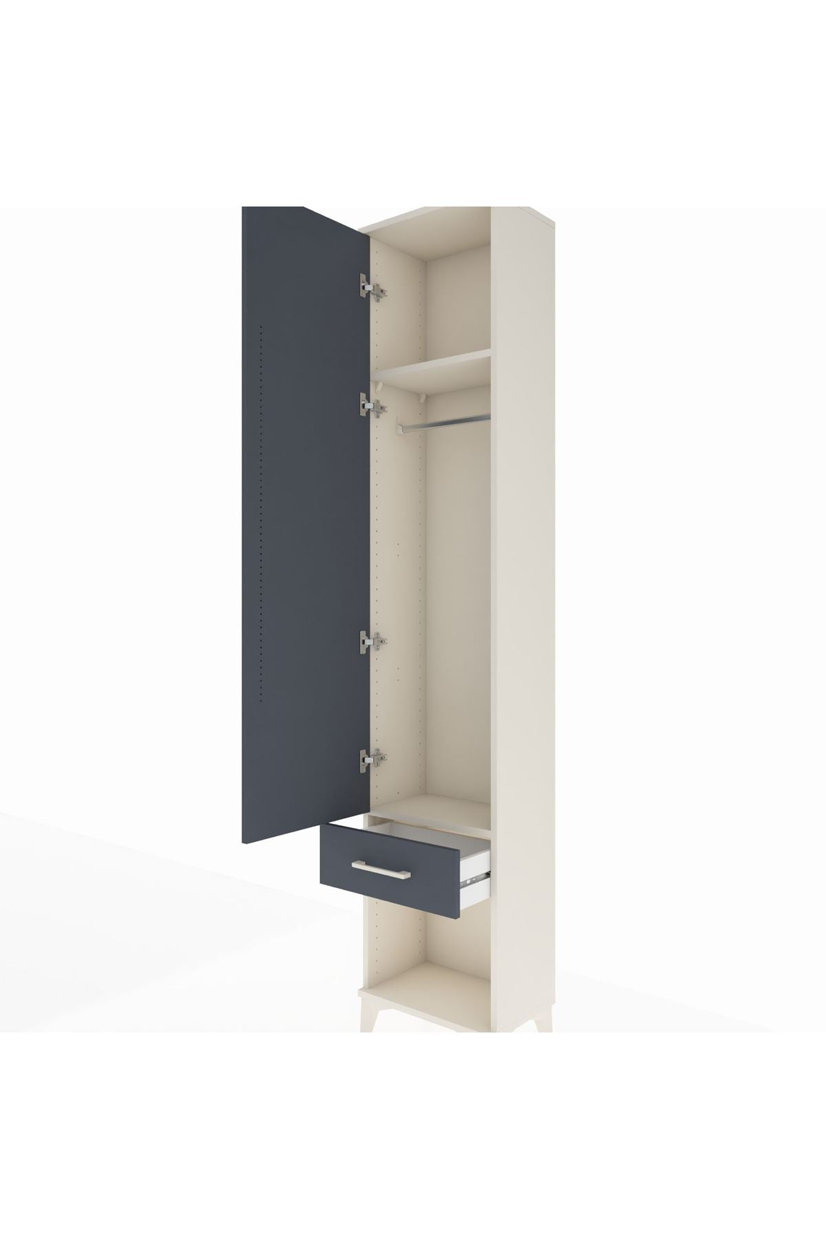 Arges Dolap 2 Raflı Tek Çekmeceli Tek Askılı 44x30x221 - S28M021V2A