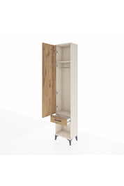 Arges Dolap 2 Raflı Tek Çekmeceli Tek Askılı 44x30x221 - S28M021V3A