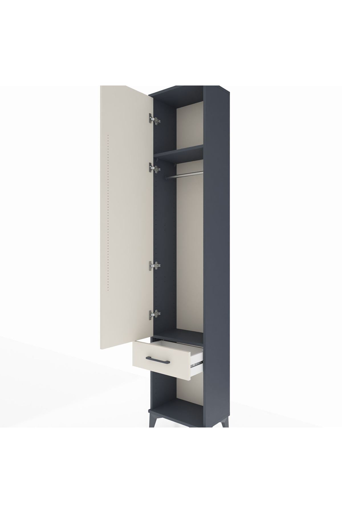 Arges Dolap 2 Raflı Tek Çekmeceli Tek Askılı 44x30x221 - S28M021V4A