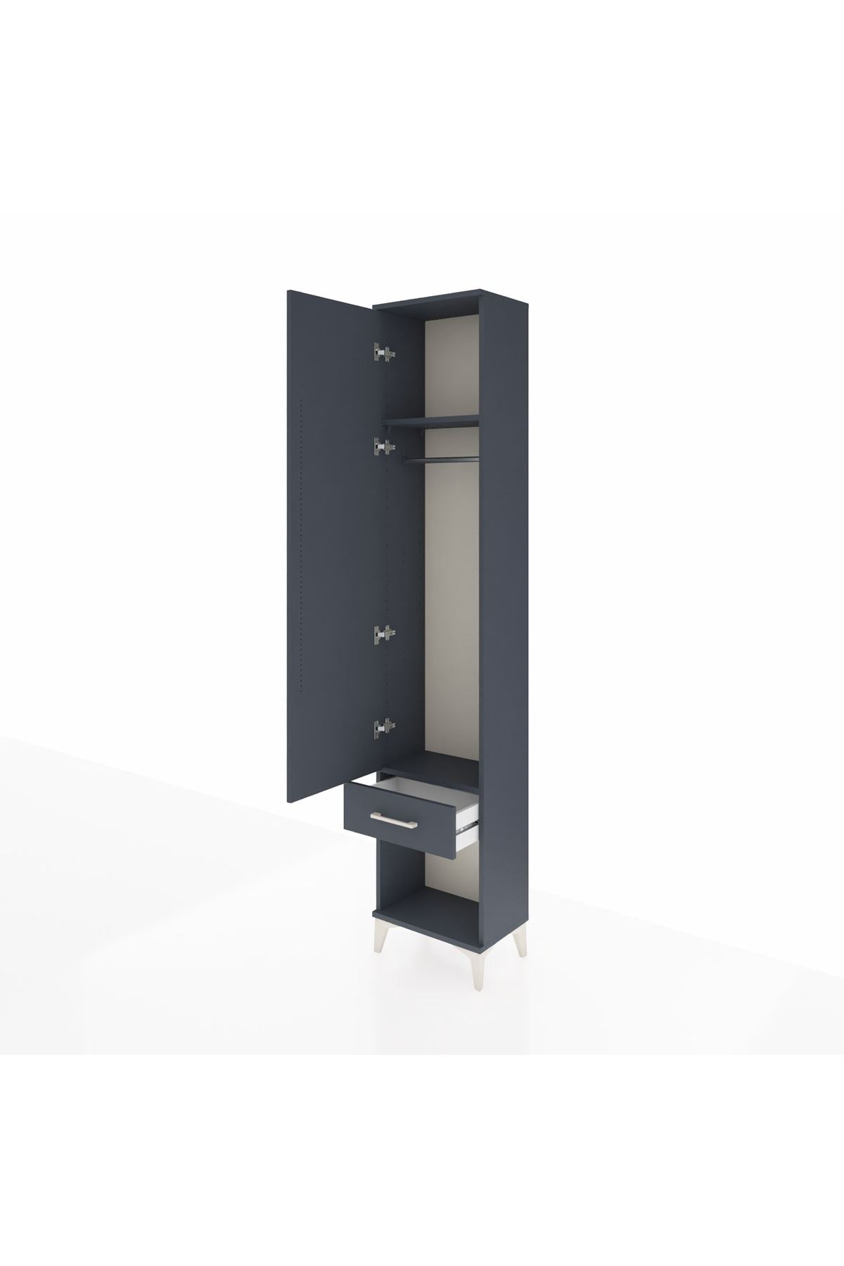 Arges Dolap 2 Raflı Tek Çekmeceli Tek Askılı 44x30x221 - S28M021V5A