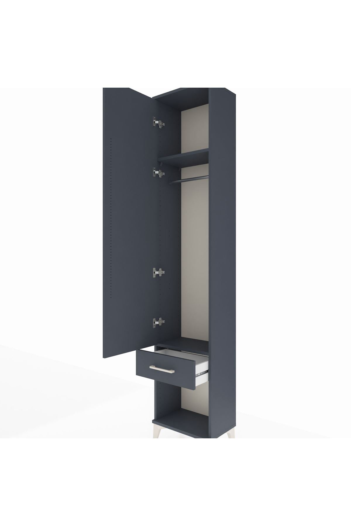 Arges Dolap 2 Raflı Tek Çekmeceli Tek Askılı 44x30x221 - S28M021V5A