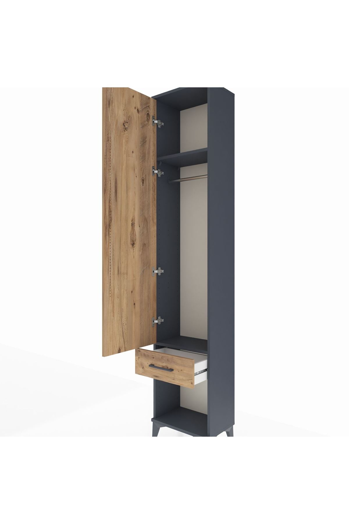 Arges Dolap 2 Raflı Tek Çekmeceli Tek Askılı 44x30x221 - S28M021V6A