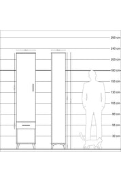 Arges Dolap 2 Raflı Tek Çekmeceli Tek Askılı 44x30x221 - S28M021V6A