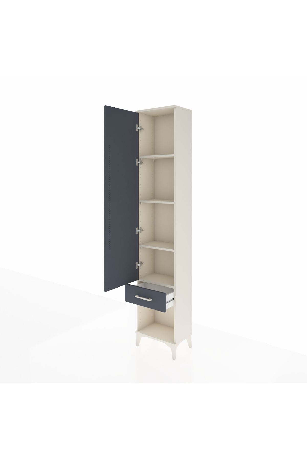 Arges Dolap 4 Raflı Tek Çekmeceli Tek Kapaklı 44x30x221 - S28M022V2A