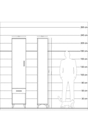 Arges Dolap 4 Raflı Tek Çekmeceli Tek Kapaklı 44x30x221 - S28M022V2A