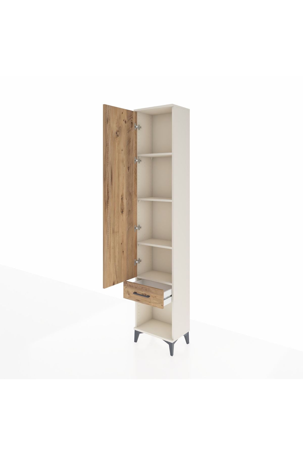 Arges Dolap 4 Raflı Tek Çekmeceli Tek Kapaklı 44x30x221 - S28M022V3A