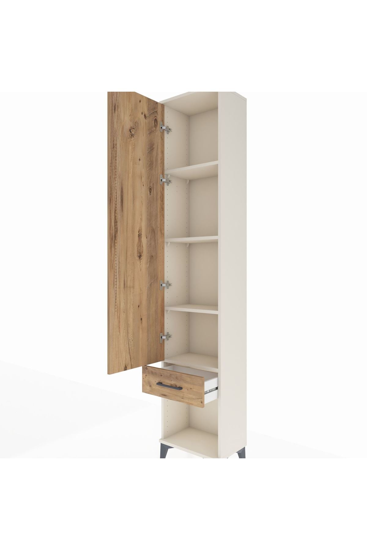 Arges Dolap 4 Raflı Tek Çekmeceli Tek Kapaklı 44x30x221 - S28M022V3A
