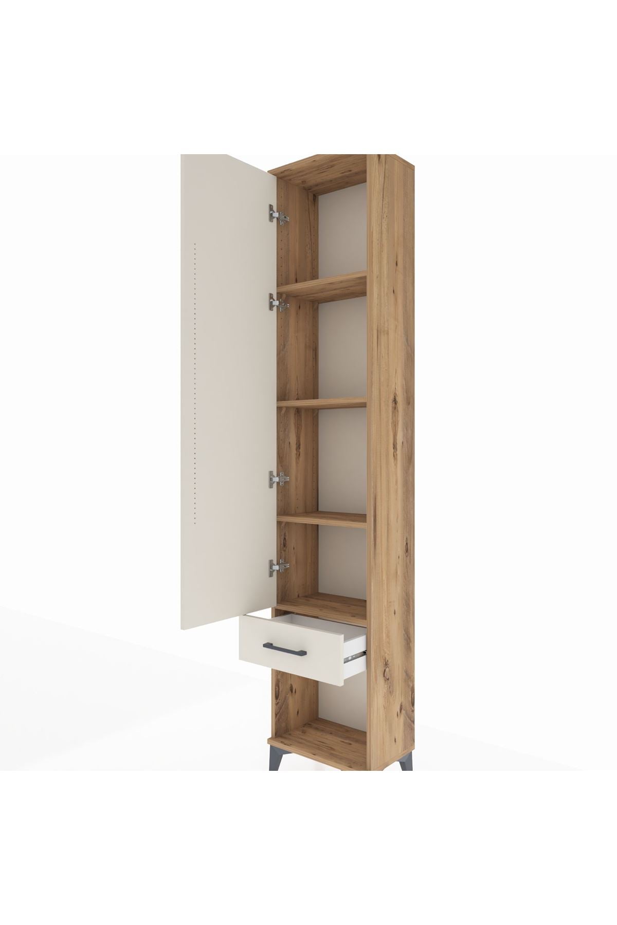 Arges Dolap 4 Raflı Tek Çekmeceli Tek Kapaklı 44x30x221 - S28M022V7A