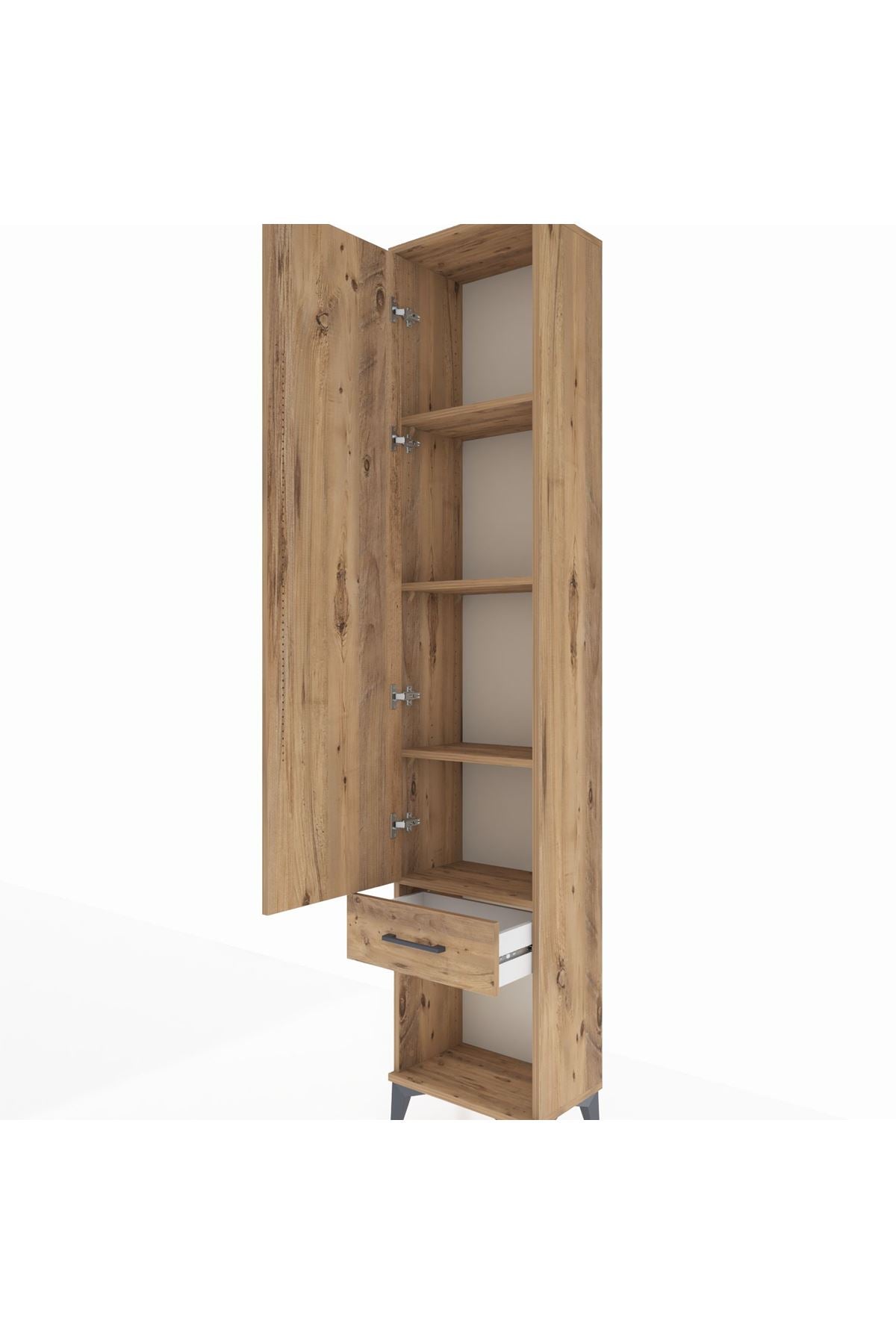 Arges Dolap 4 Raflı Tek Çekmeceli Tek Kapaklı 44x30x221 - S28M022V9A