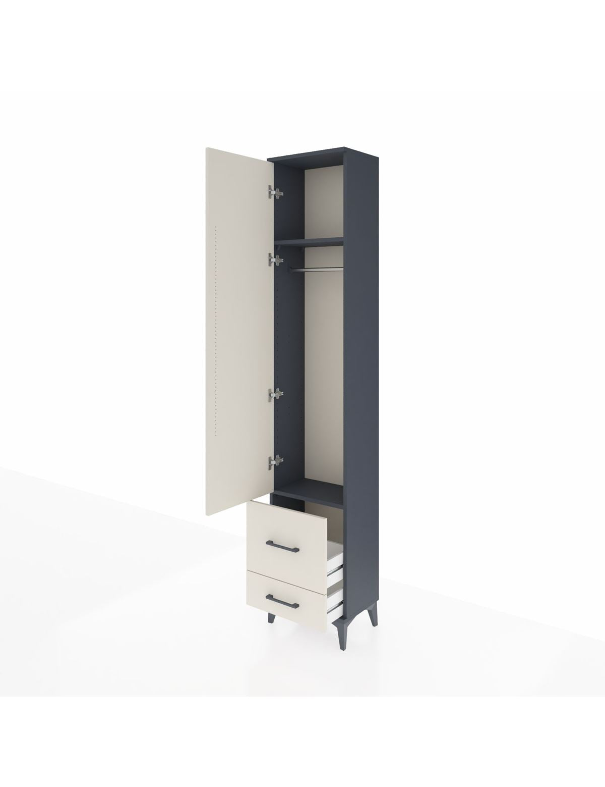 Arges Dolap 2 Raflı 2 Çekmeceli Tek Askılı 44x30x221 - S28M023V4A