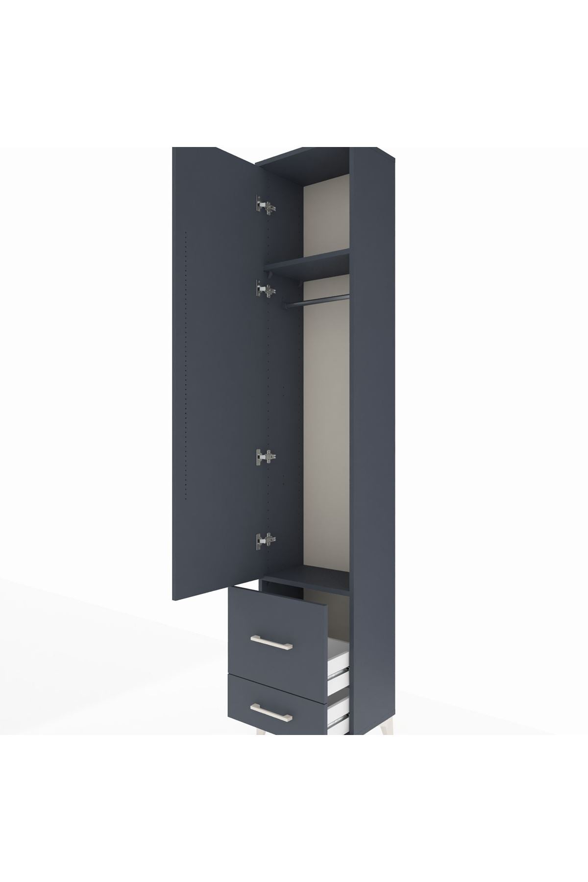 Arges Dolap 2 Raflı 2 Çekmeceli Tek Askılı 44x30x221 - S28M023V5A