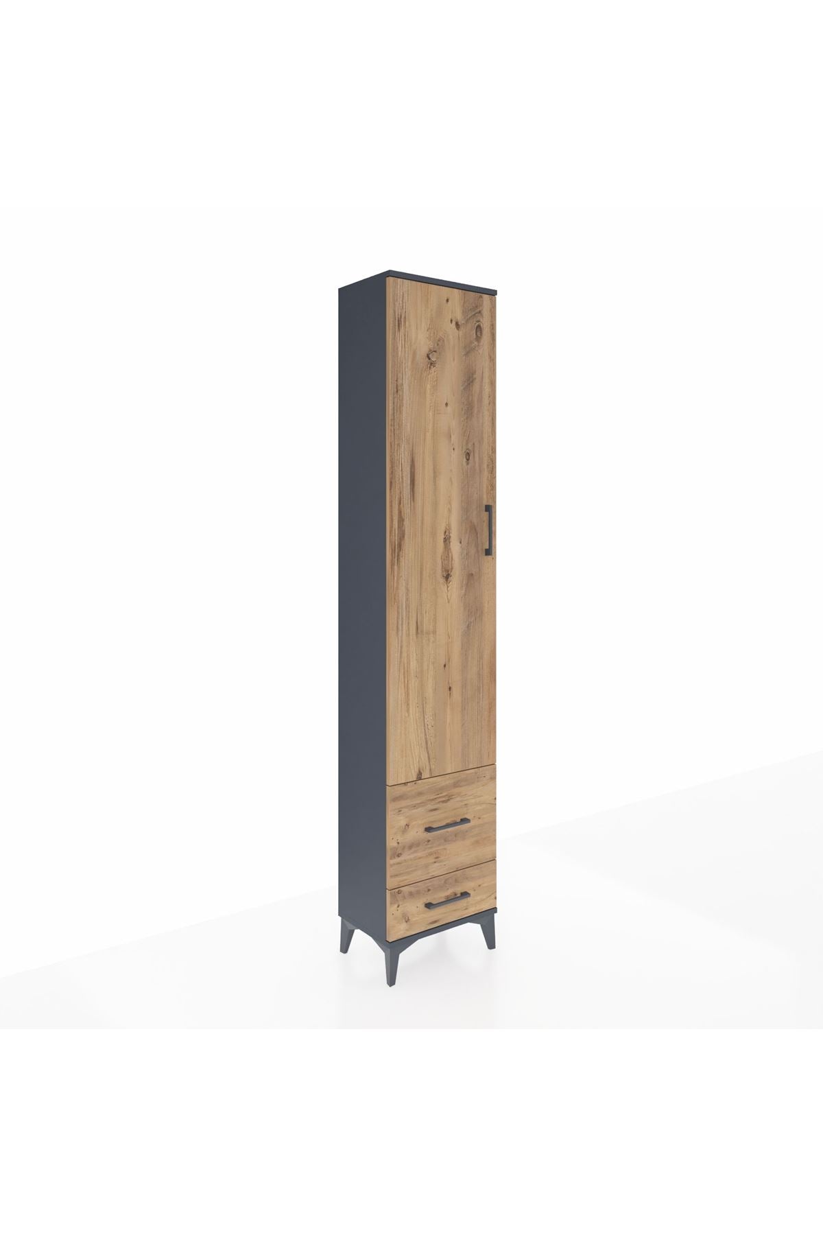 Arges Dolap 2 Raflı 2 Çekmeceli Tek Askılı 44x30x221 - S28M023V6A