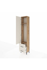 Arges Dolap 2 Raflı 2 Çekmeceli Tek Askılı 44x30x221 - S28M023V7A