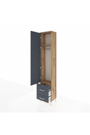 Arges Dolap 2 Raflı 2 Çekmeceli Tek Askılı 44x30x221 - S28M023V8A