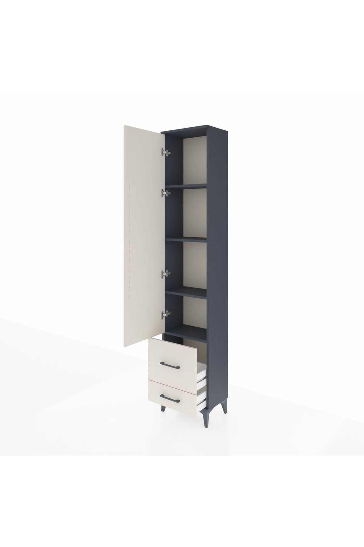 Arges Dolap 4 Raflı 2 Çekmeceli Tek Kapaklı 44x30x221 - S28M024V4A