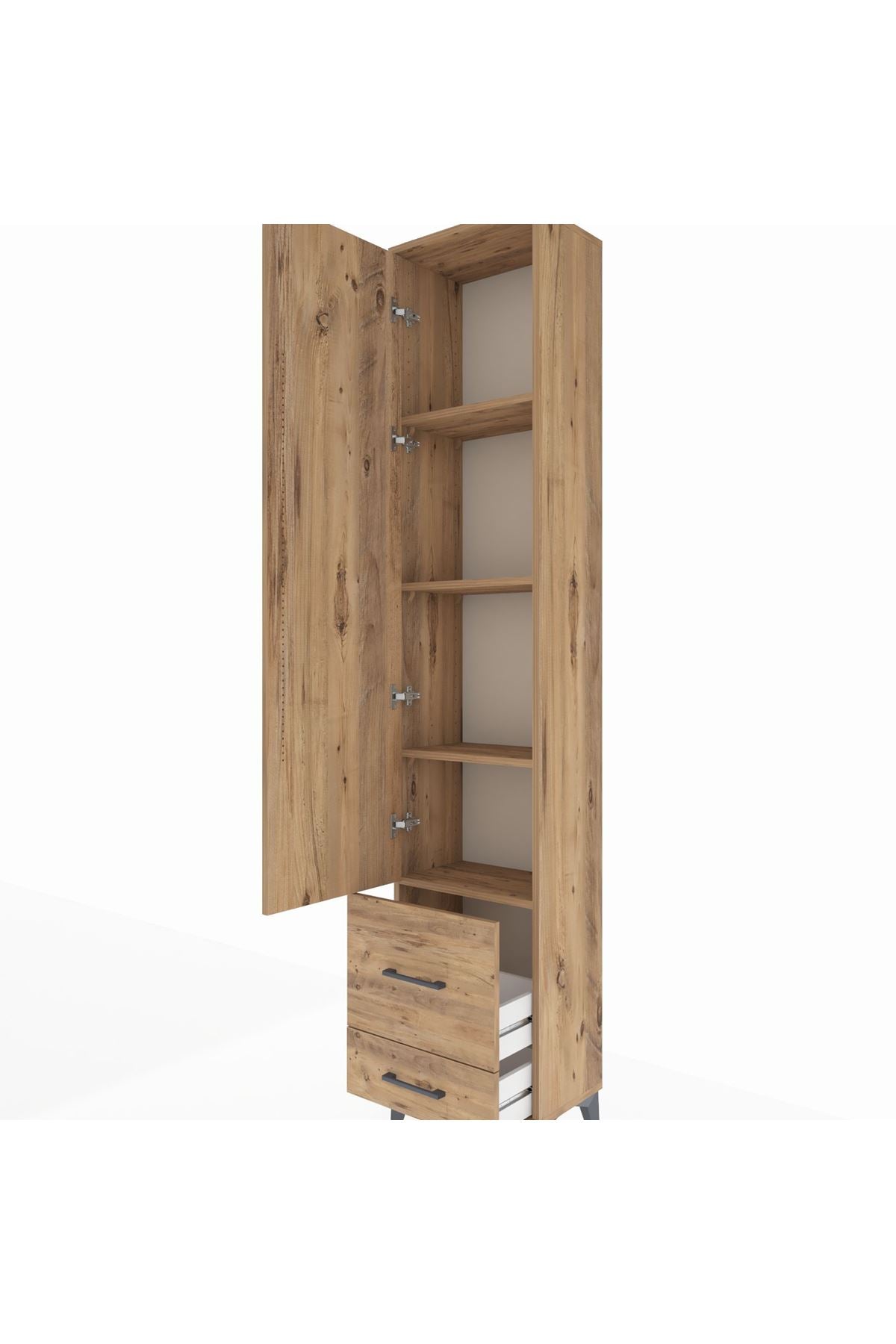 Arges Dolap 4 Raflı 2 Çekmeceli Tek Kapaklı 44x30x221 - S28M024V9A