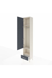 Arges Dolap 3 Raflı Tek Çekmeceli Tek Askılı 44x30x221 - S28M026V2A