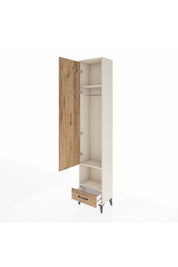 Arges Dolap 3 Raflı Tek Çekmeceli Tek Askılı 44x30x221 - S28M026V3A