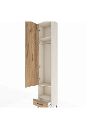 Arges Dolap 3 Raflı Tek Çekmeceli Tek Askılı 44x30x221 - S28M026V3A
