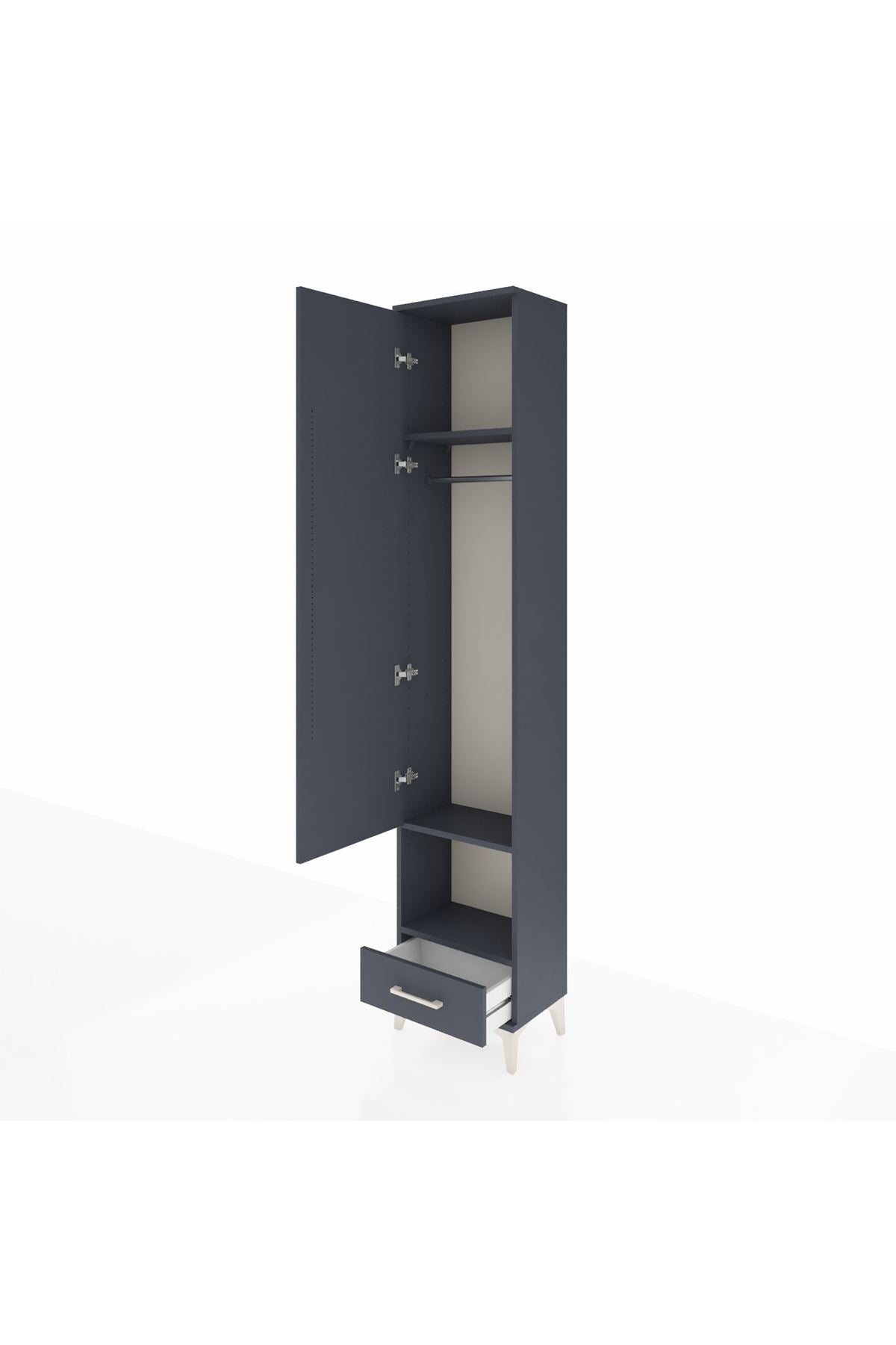 Arges Dolap 3 Raflı Tek Çekmeceli Tek Askılı 44x30x221 - S28M026V5A